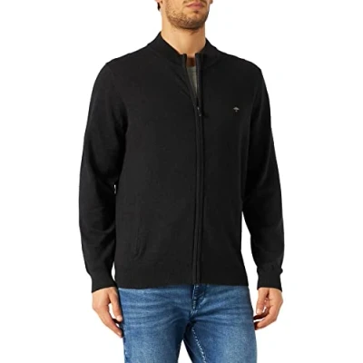 Image of Fynch Hatton Men&#039;s Cardigan Zip, Black, Medium