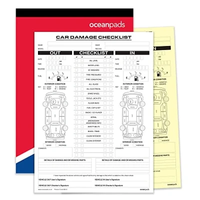 Image of Ocean Pads Car Damage Inspection Checklist Book A4 210 x 297mm Duplicate 50 Sets (69912)