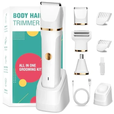 Image of Lady Shavers for Women,Bikini Trimmer Women 3 in 1 Wet and Dry,Pubic Hair IPX7 Waterproof,Rechargeable Nose Trimmer,Advanced Pain Free Electric Razor Body Legs Underarm