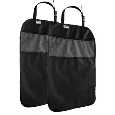 Image of Hillington Back Seat Protective Kick Mats Waterproof and Stain Resistant Covers with 3 Mesh Storage Pockets