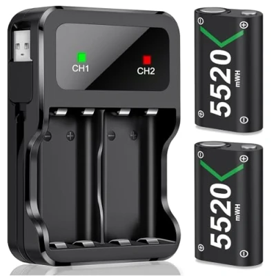 Image of HEYLICOOL Rechargeable Battery Pack for Xbox One/Xbox Series XS,2x5520mWh Controller XS/Xbox One S/Xbox X/One Elite Q08
