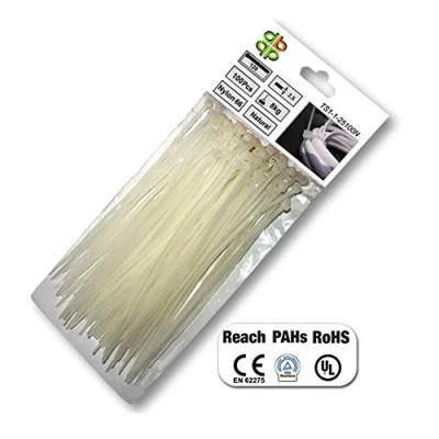 Image of Layflat Plastic Cable Ties, 10x0,25x0,1 cm, transparent, 100