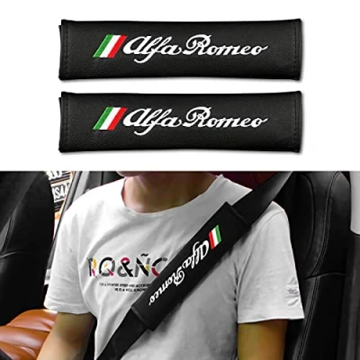 Image of 2PCS seat belt PU pads for Alfa Romeo Giulia Stelvio 159 147 156 166 Giulietta MITO GT 4C car accessories