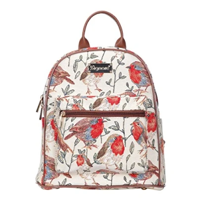 Image of Signare Tapestry Casual Backpack Rucksack Women School Bags with Bird Design (Robin, DAPK ROB)