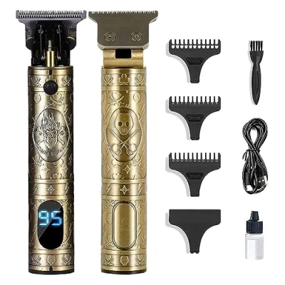 Image of Ten Tatent Hair Clippers Men, Trimmers, T Blade Trimmer, Cordless Rechargeable Grooming Kits, Zero Gapped Detail Beard Shaver with 4 Guide Combs,Quality Assurance，Gold