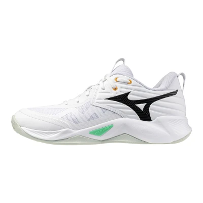 Image of Mizuno WAVE Momentum PRO Volleyball shoes, Men&#039;s, Size: 12, White/black/frozen emerald shoes