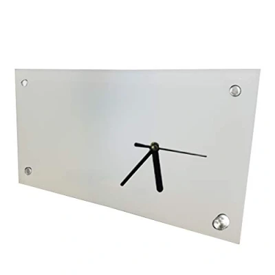Image of Longforte Sublimation Glass Clock 30cm x 16cm Narrow with Mirror Edge, Clocks, Desk Clock, Blank, Blank Printable, Dye Supplies
