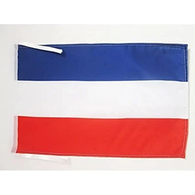 Image of AZ Flag Federal Republic of Yugoslavia 18&#039;&#039; x 12&#039;&#039; 100% Polyester Yugoslavian Small Banner with Two Cords Fade Resistant Vivid Colors 18x12 in 45x30 Cm