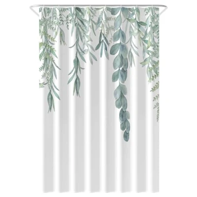 Image of Loti Living Anti Mould Shower Curtain 120 x 200 cm Hanging Plant Waterproof Polyester Includes Rings Curtains Bath