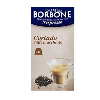 Image of CORTADO MACCHIATO COFFEE CAFFÈ BORBONE 10 NESPRESSO COMPATIBLE CAPSULES 4.5g