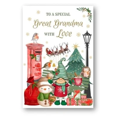 Image of Second Ave Great Grandma Christmas Winter Postbox Xmas Holiday Festive Greetings Card