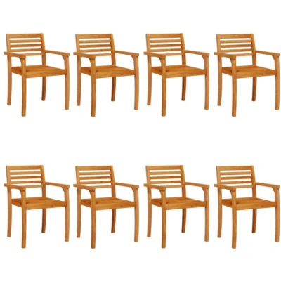 Image of vidaXL Garden Chairs 8 pcs 59x55x85 cm Solid Wood Acacia