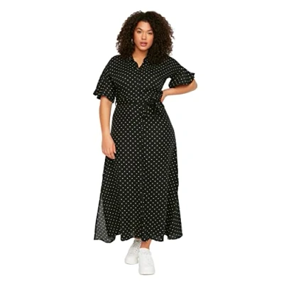 Image of Trendyol FeMan Plus Size Maxi Basic Slim fit Woven Dress Black