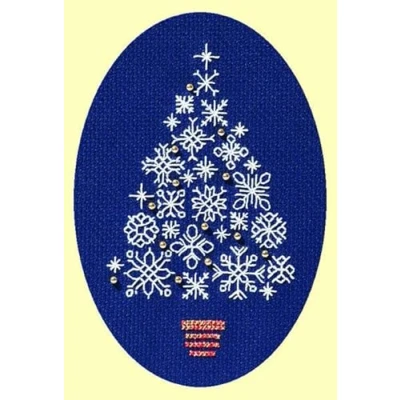 Image of Derwentwater Designs Snowflake Tree Cross Stitch Christmas Card Kit