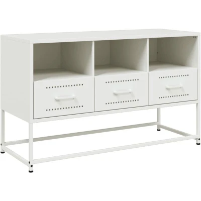 Image of vidaXL TV Cabinet White 100.5x39x60.5 cm Steel