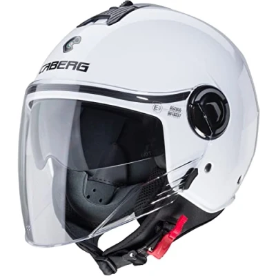 Image of Caberg RIVIERA V4 X Jet Helmet Metallic White with Sun Visor and Long ECE 22.06, M 57/58