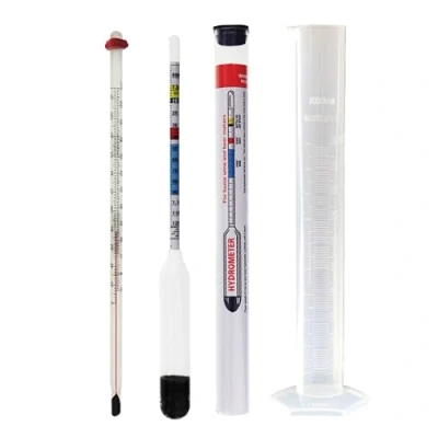 Image of Hydrometer For Home Brew With Thermometer and 100ml Trial Jar Quality Equipment Wine Beer Making Testing Kit Brewing Your Own Homebrew