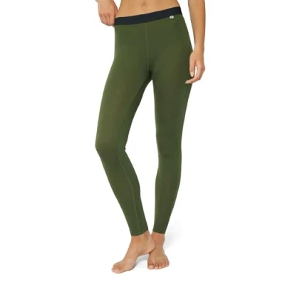 Image of DANISH ENDURANCE Thermal Leggings Women, Merino Wool Womens Long Johns, Warm Base Layer Leggings, Green, L