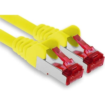 Image of 1aTTack.de 20m Cat6 Lan Ethernet Cable Patch Network Cat 6 1000 Mbit/s RJ45 Plug Internet for TV Computer switch Gaming etc. yellow 1 piece