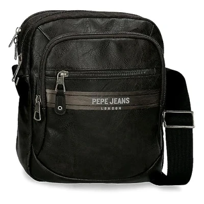 Image of Pepe Jeans Horley Luggage Men&#039;s Messenger Bag, Black/White, One Size, Portatablet Shoulder Bag