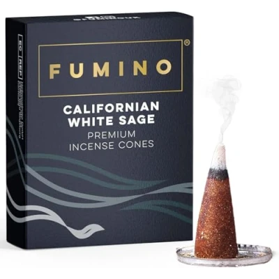 Image of Fumino® Californian White Sage Fresh Incense Cones 20 per Box Masala Agarbatti Joss Scent Fragrance for Relaxation and Meditation, Home House Décor