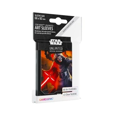 Image of Star Wars Unlimited Kylo Ren Art Sleeves Officially Licensed Pack of 60 and 1 Clear Sleeve, Optimised Size for Other TCG LCG Games, Made by Gamegenic