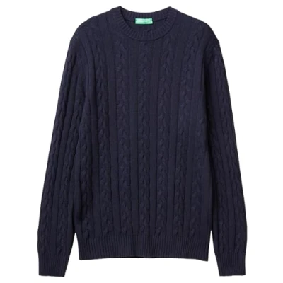 Image of United Colors of Benetton Men&#039;s Jersey G/C M/L 1335u107g Sweater, Blue, S