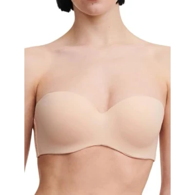 Image of Chantelle Womens Easy Feel Norah Bandeau T Shirt Bra Beige Polyamide Size 34C