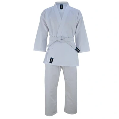 Image of Playwell Martial Arts Beginners Student 100% Cottons Karate White Uniform NEW (Free Belt) (0/130)