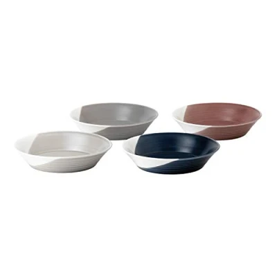 Image of Royal Doulton Plenty 40034559 23cm Pasta Bowls Set of 4 Multi Coloured, Porcelain, 1100 milliliters, Mixed