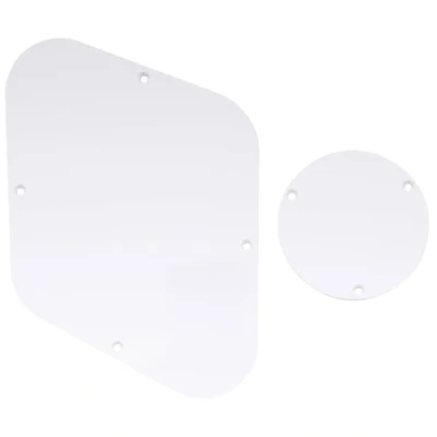Image of Musiclily LP Control Back Plate and Rear Toggle Switch Cover Set for USA Les Paul Electric Guitar, 1Ply White