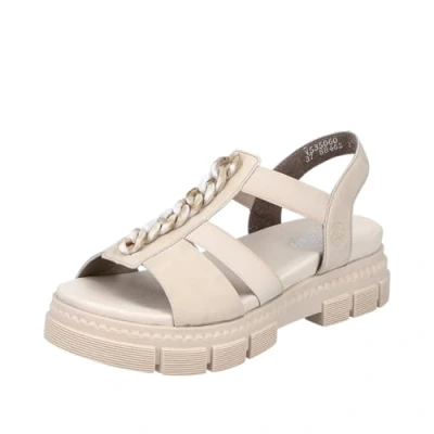 Image of Rieker Women&#039;s V5350 Sandal, Beige, 5 UK