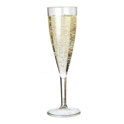 Image of AIOS Set of 6 Unbreakable Polycarbonate Champagne Flutes. Capacity 150ml. Ideal for General use, Parties and Special Occasions. Dishwasher Safe.