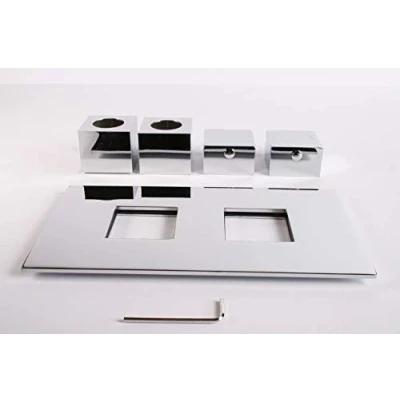 Image of Ultra Finishing PLH002 Square Handle and Concealing Plate Set, Silver