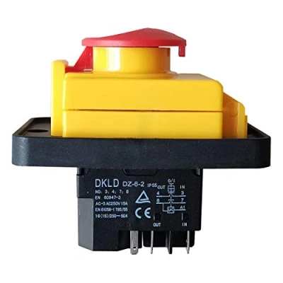 Image of DKLD DZ 6 2 5Pins Electromagnetic Switch Emergency Stop Pushbutton Switches for Industrial Machine Tool Equipment AC 3 AC250V 15A 5E4 IP55
