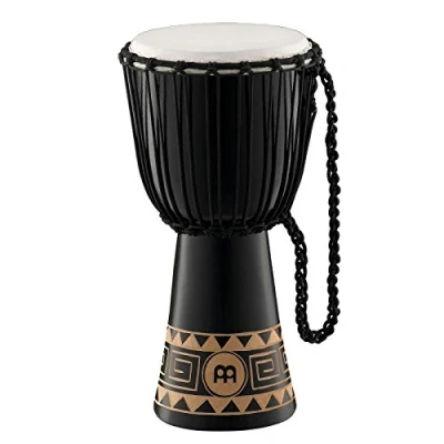 Image of Meinl Percussion Rope Congo Djembe Medium Sized Handdrum With Goat Head Diameter 10 Inches Mahogany, Dark Brown (HDJ1 M)