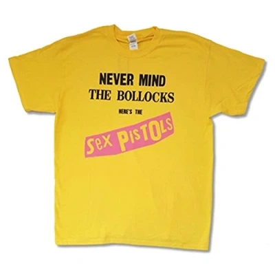 Image of Rock Off officially licensed products Sex Pistols &#039;NMTB Album Cover&#039; (Yellow) T Shirt (2 Extra Large)