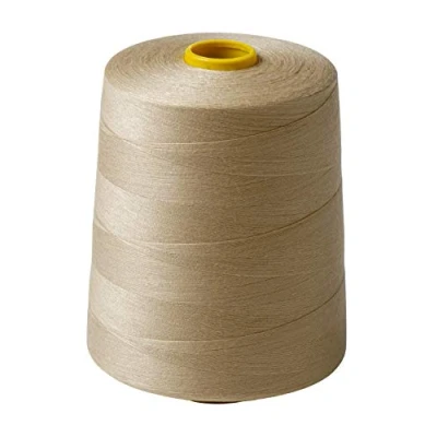 Image of IPEA Sewing Thread for Machine and Large Spool 9000 metres (10000 Yards) Polyester Yarn Stitching 3 Colours to Choice Beige Height 12 cm