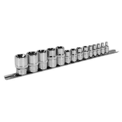 Image of Sealey Premier TRX Star* Socket Set 14pc 1/4&quot;, 3/8&quot; &amp; 1/2&quot;Sq Drive E4 E24
