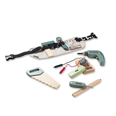 Image of hauck Learn to Work Toddler Tool Belt Set 3+ Years, Early Development &amp; Activity Toy Trains Motor Skills Hand Eye Coordination, Pretend Play Learning Made of FSC® Certified Wood