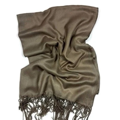 Image of Ladies Women Solid Colour Pashmina Feel Shawl Scarf Wrap Stole Throw *NEW* (Khaki)