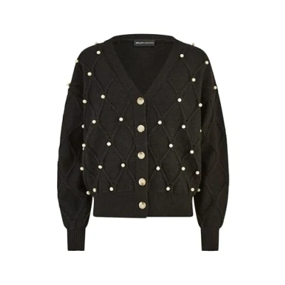 Image of Yumi Black Pearl Cable Knit Cardigan L