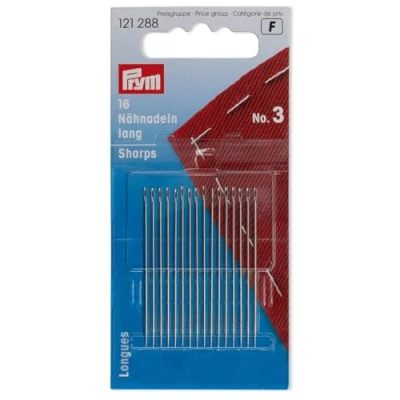 Image of Prym Sewing Needles, Alloy Steel, Silver, No.3, 44 x 0,9 mm, 16 Stück