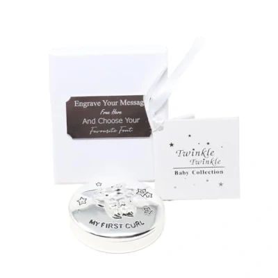 Image of Personalised Silver Plated Christening Gifts (First Curl Box)