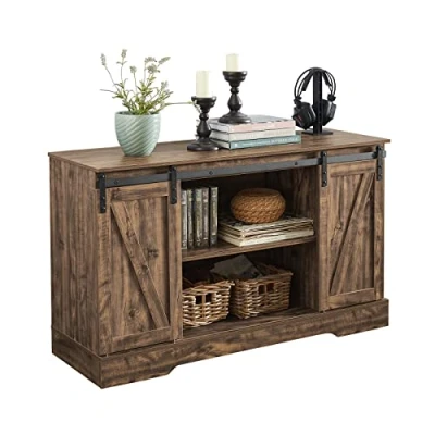 Image of SoBuy FSB60 N, Storage Cabinet Sideboard with 2 Sliding Doors, Kitchen Dining Room Cupboard Hall Cabinet, Dark Brown