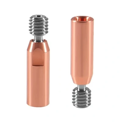 Image of AEDIKO 2pcs Smooth Heatbreak Upgrade All Metal Titanium and Copper Bimetal Throat Nozzle for Ender 3 V2 Pro CR10 3D Printer Hotend