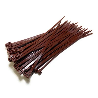Image of TR Ties ACS 064 Nylon Plastic Cable Long and Wide Extra Large Zip Black White wrap 50 pieces (Brown, 4.8mm x 300mm)