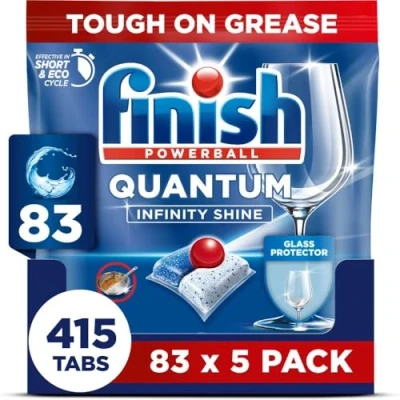 Image of Finish Quantum Infinity Shine Dishwasher Tablets Pack of 5 83 Each x Tabs 415