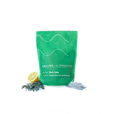 Image of Healing Alternatives Pumilio Pine Bath Salts with Lavender &amp; Lemon Dead Sea Salt Flakes Rich in Magnesium 21 Minerals Supports Brain Fog, Joint Mobility Skin Nourishment 1kg