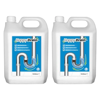 Image of Happy Drain Sink and Unblocker 2 x 5 Litre, Kitchen, Bathroom Unblocker, Indoor Outdoor Use